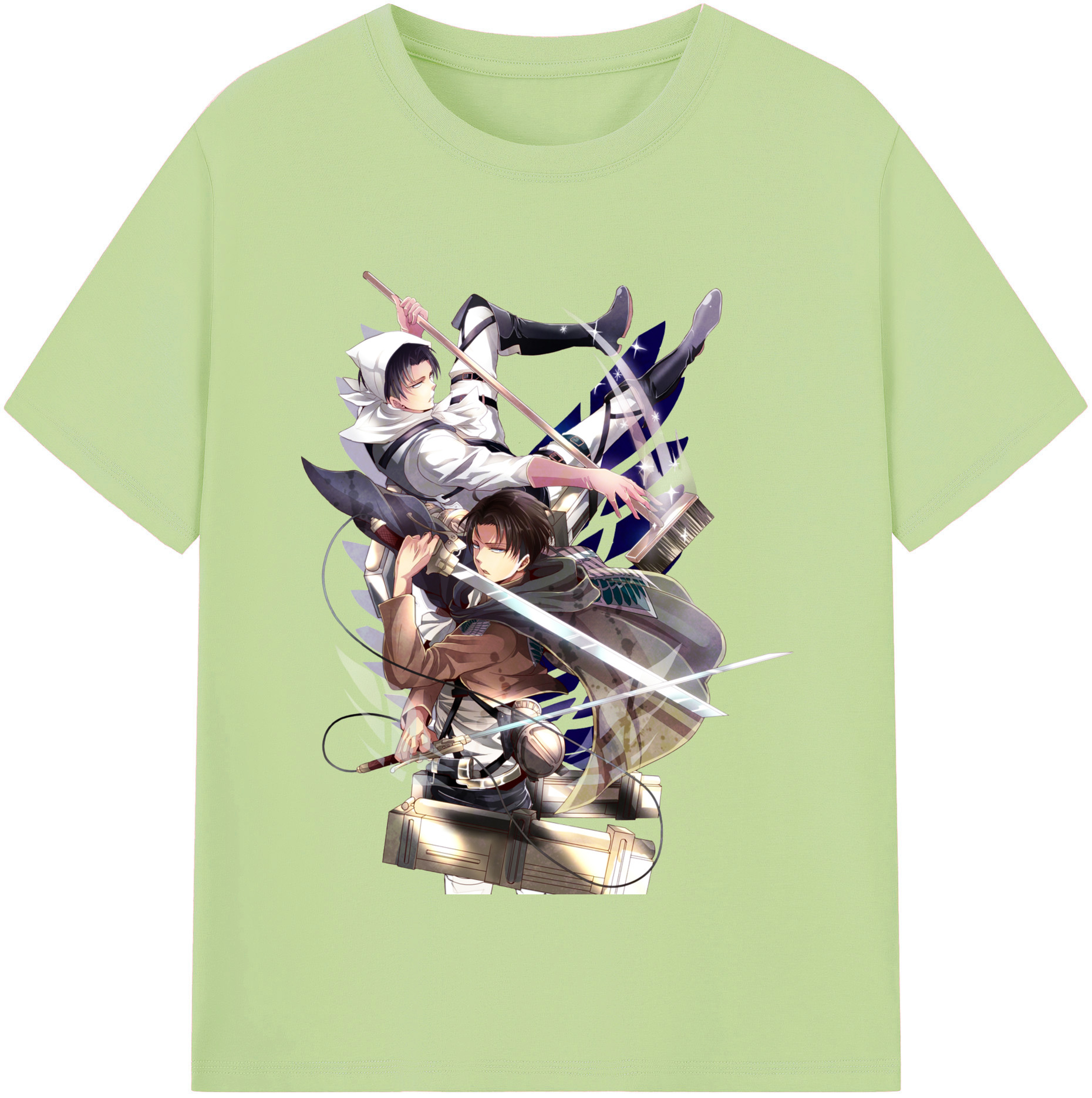（画像用） 進撃の巨人 リヴァイ·アッカーマン Attack on Titan Levi Ackerman 綿100％半袖Tシャツ（フロントプリント）